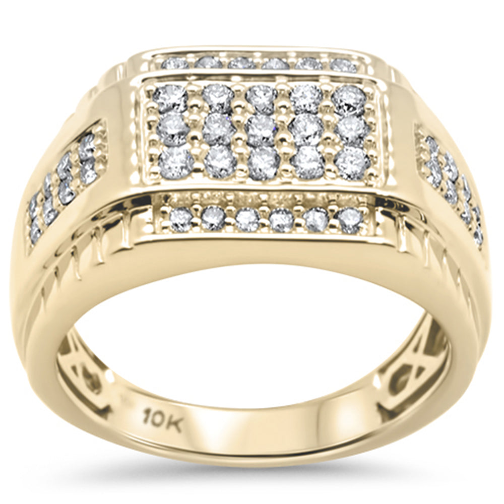''SPECIAL! .97ct G SI 10K Yellow Gold Diamond Men's RING Size 10''
