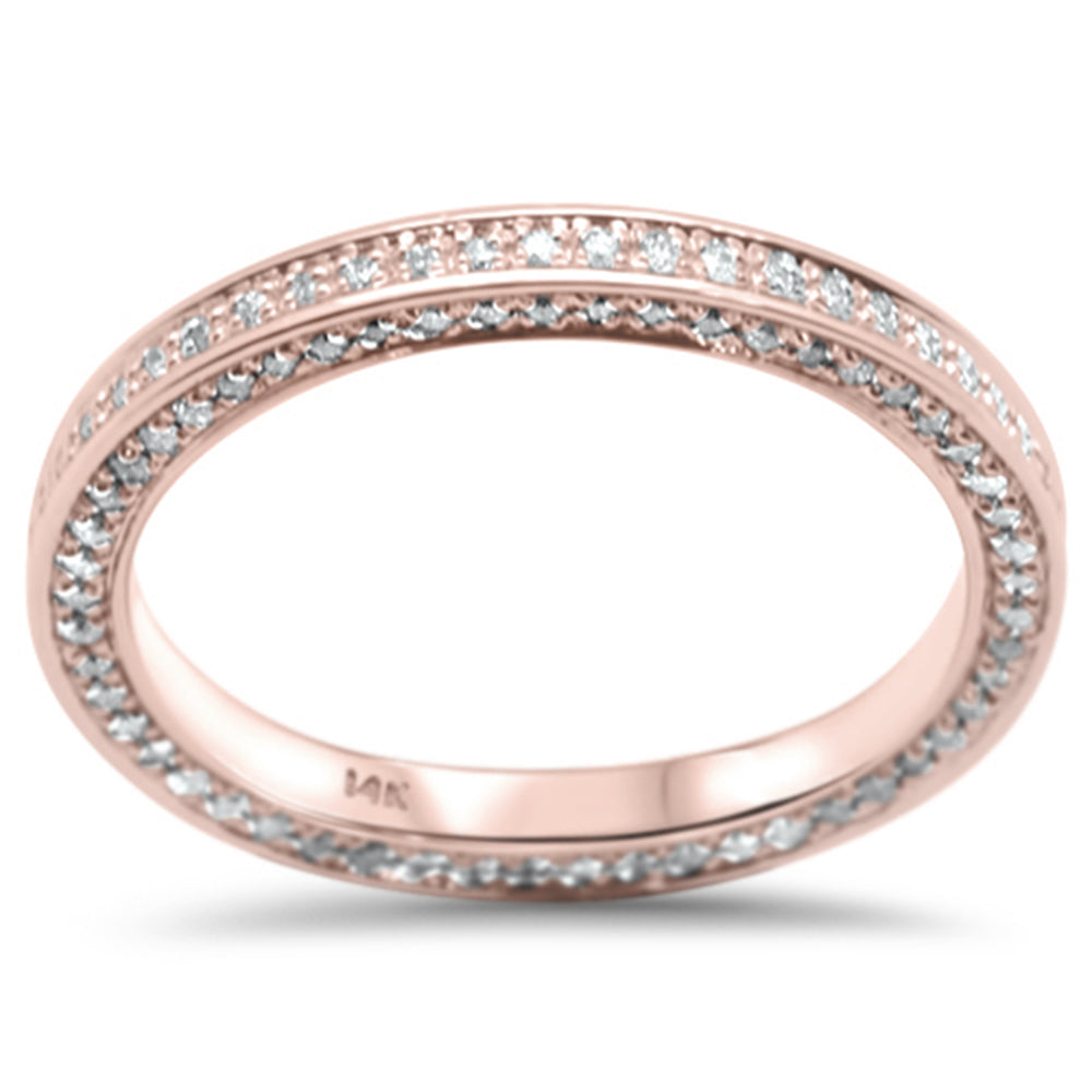 ''SPECIAL! .47ct G SI 14K Rose Gold Diamond Engagement Eternity Anniversary Band RING Size 6.5''