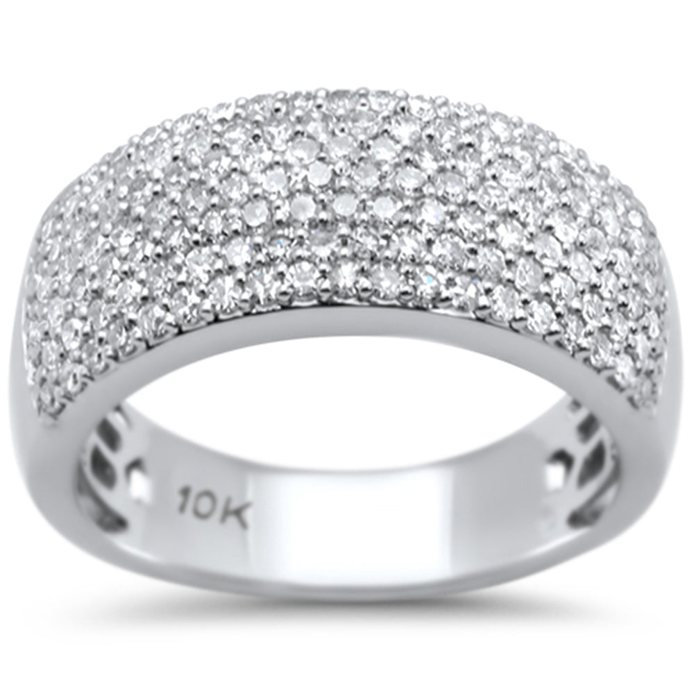 ''SPECIAL! .85ct G SI 10K White Gold Diamond Engagement Anniversary Pave Band RING Size 6.5''