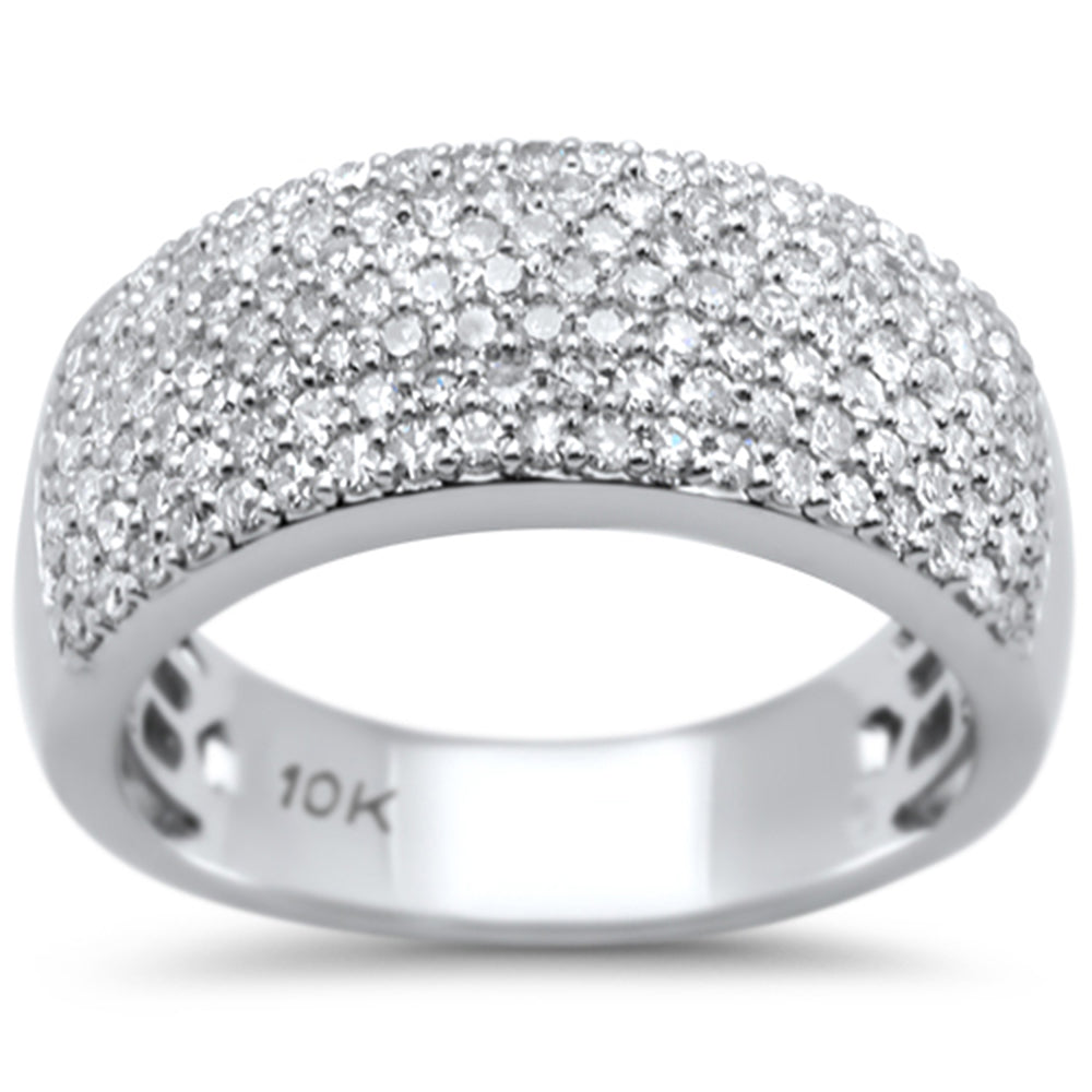 ''SPECIAL! .85ct G SI 10K White GOLD Diamond Engagement Anniversary Pave Band Ring Size 6.5''