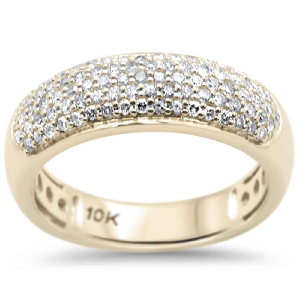 ''SPECIAL! .54ct G SI 10K Yellow Gold Diamond Engagement Anniversary Pave Band RING Size 6.5''