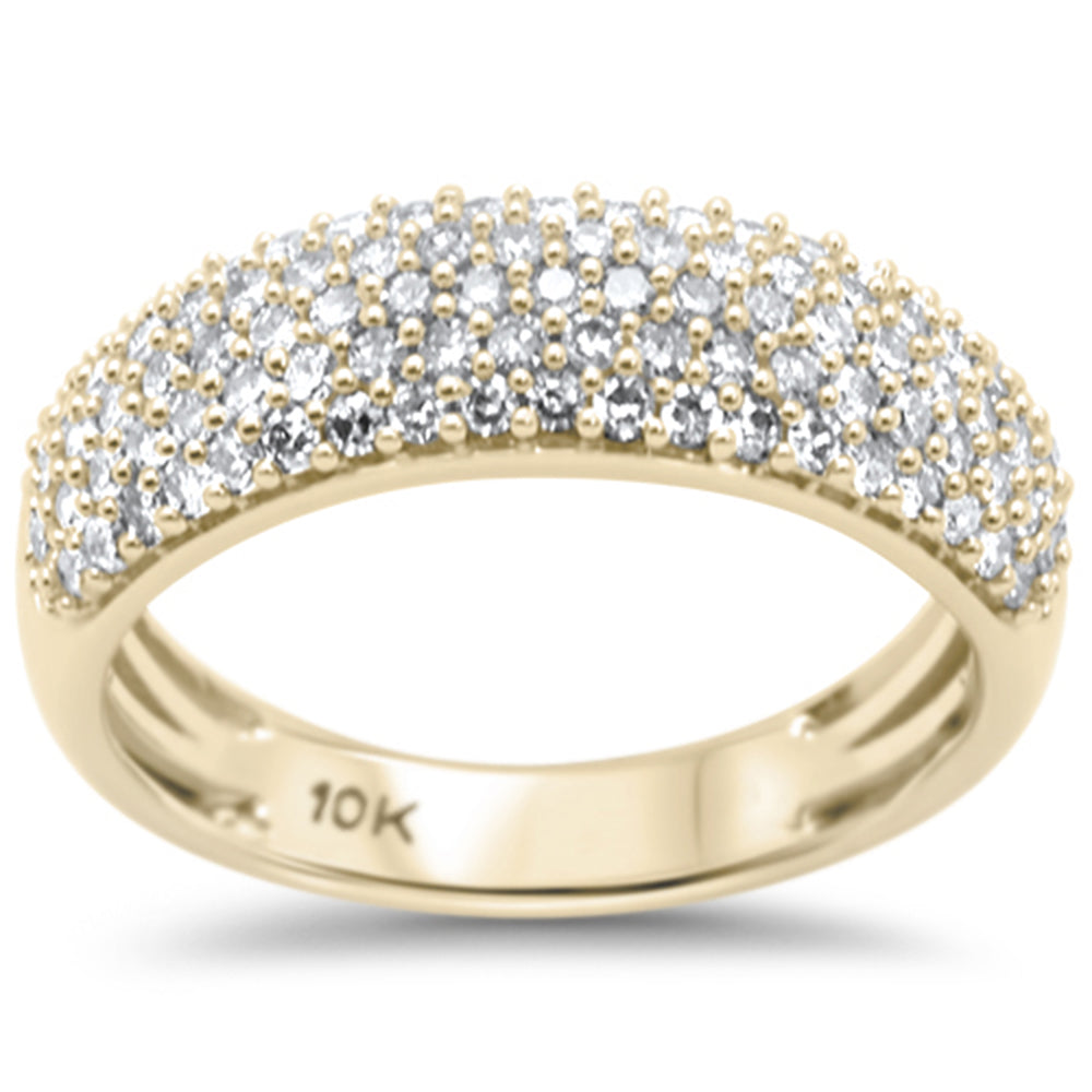 ''SPECIAL! .73ct G SI 10K Yellow Gold Diamond Engagement Anniversary Pave Band RING Size 6.5''
