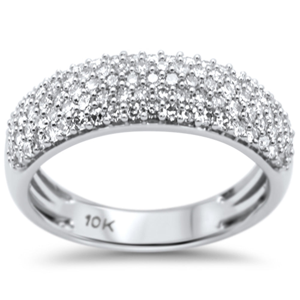 ''SPECIAL! .73ct G SI 10K White Gold Diamond Engagement Anniversary Pave Band RING Size 6.5''