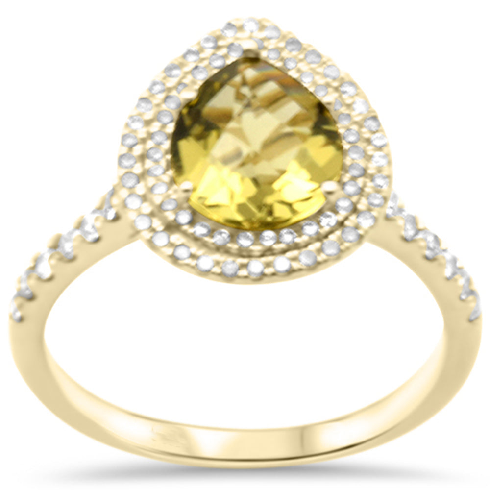 .44ct G SI 10K Yellow GOLD Citrine Gemstone & Diamond Ring Size 6.5