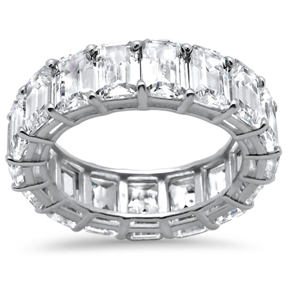 ''SPECIAL! 6.34ct E-F VVS GIA CERTIFIED Emerald Cut DIAMONDs Eternity Band Ring Size 6.5''