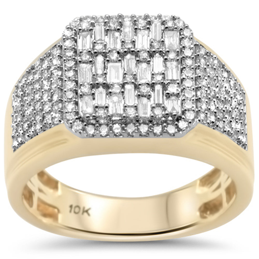 ''SPECIAL! 1.21ct G SI 10K Yellow Gold DIAMOND Baguette Mens Ring Size 10''