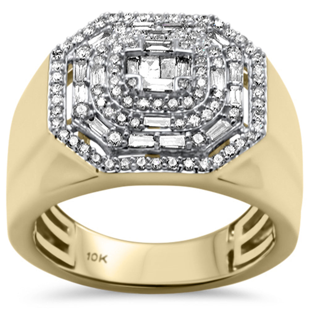 ''SPECIAL! .93ct G SI 10K Yellow GOLD Diamond Men's Ring Size 10''