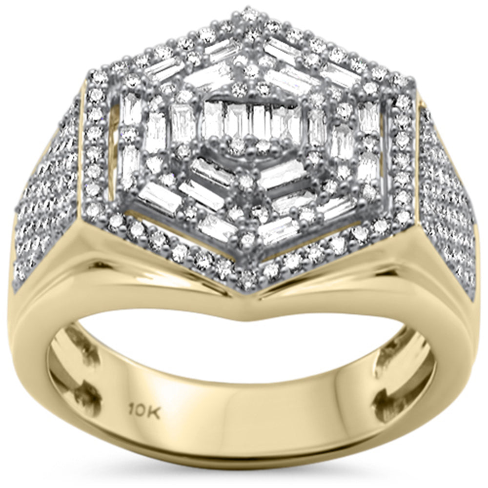 ''SPECIAL! 1.33ct G SI 10K Yellow Gold Diamond Men's RING Size 10''