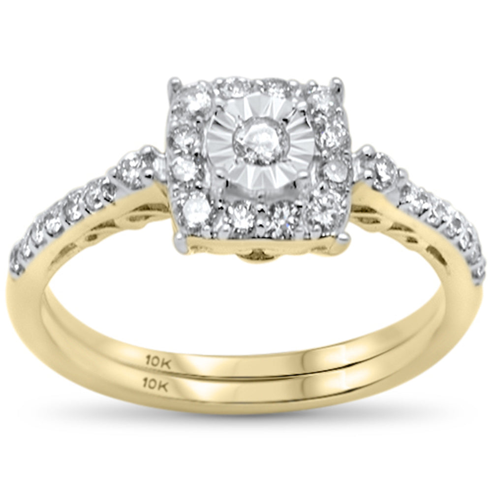 ''SPECIAL! .51ct G SI 10K Yellow Gold Diamond Engagement RING Bridal Set Size 6.5''