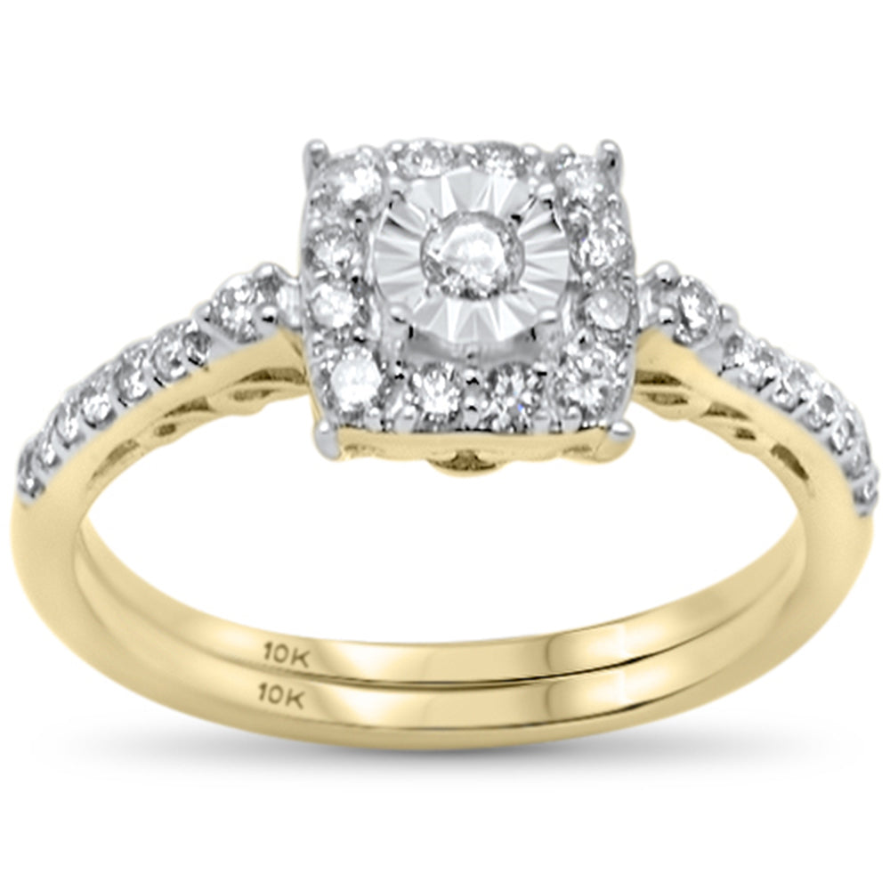''SPECIAL! .51ct G SI 10K Yellow Gold DIAMOND Engagement Ring Bridal Set Size 6.5''
