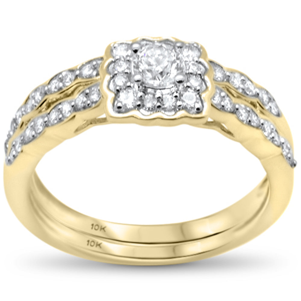 ''SPECIAL!.50ct G SI 10K Yellow Gold Diamond Engagement RING Bridal Set Size 6.5''