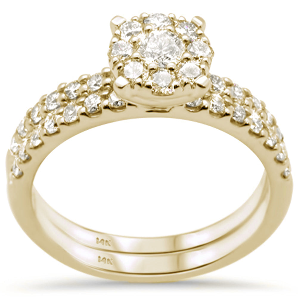 ''SPECIAL! .99ct G SI 14K Yellow GOLD Diamond Engagement Bridal Set Size 6.5''