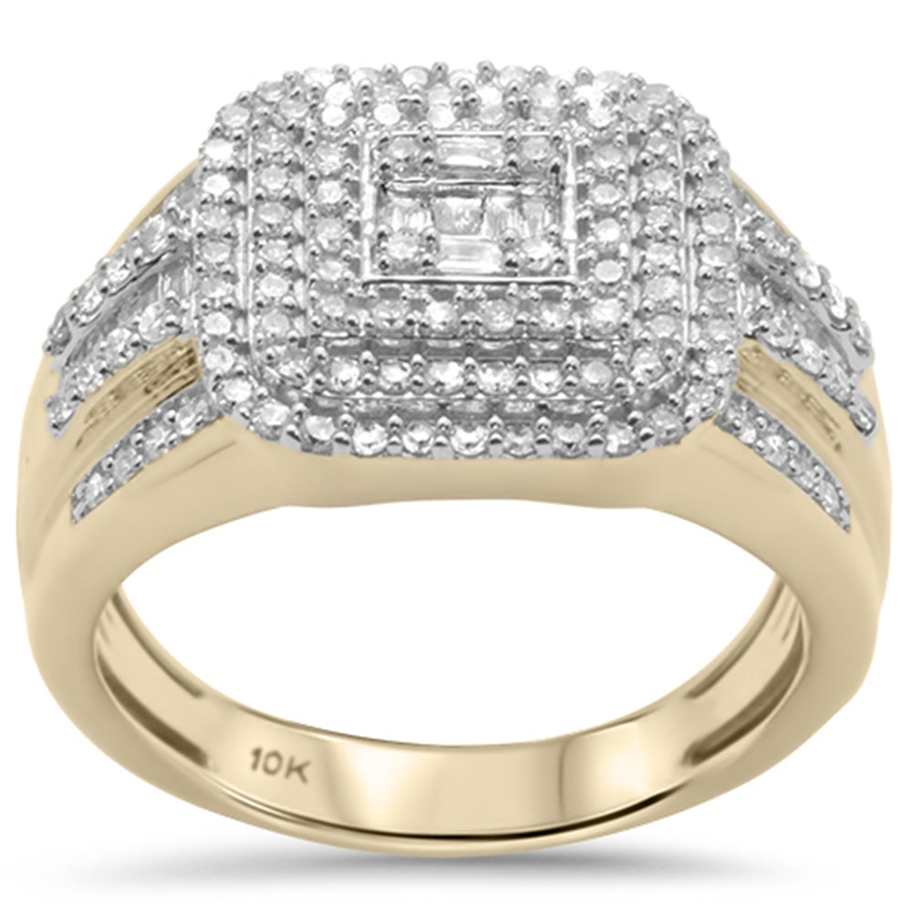 ''SPECIAL! 1.00ct G SI 10KT Yellow Gold Baguette & Round Diamond Men's RING Size 10''