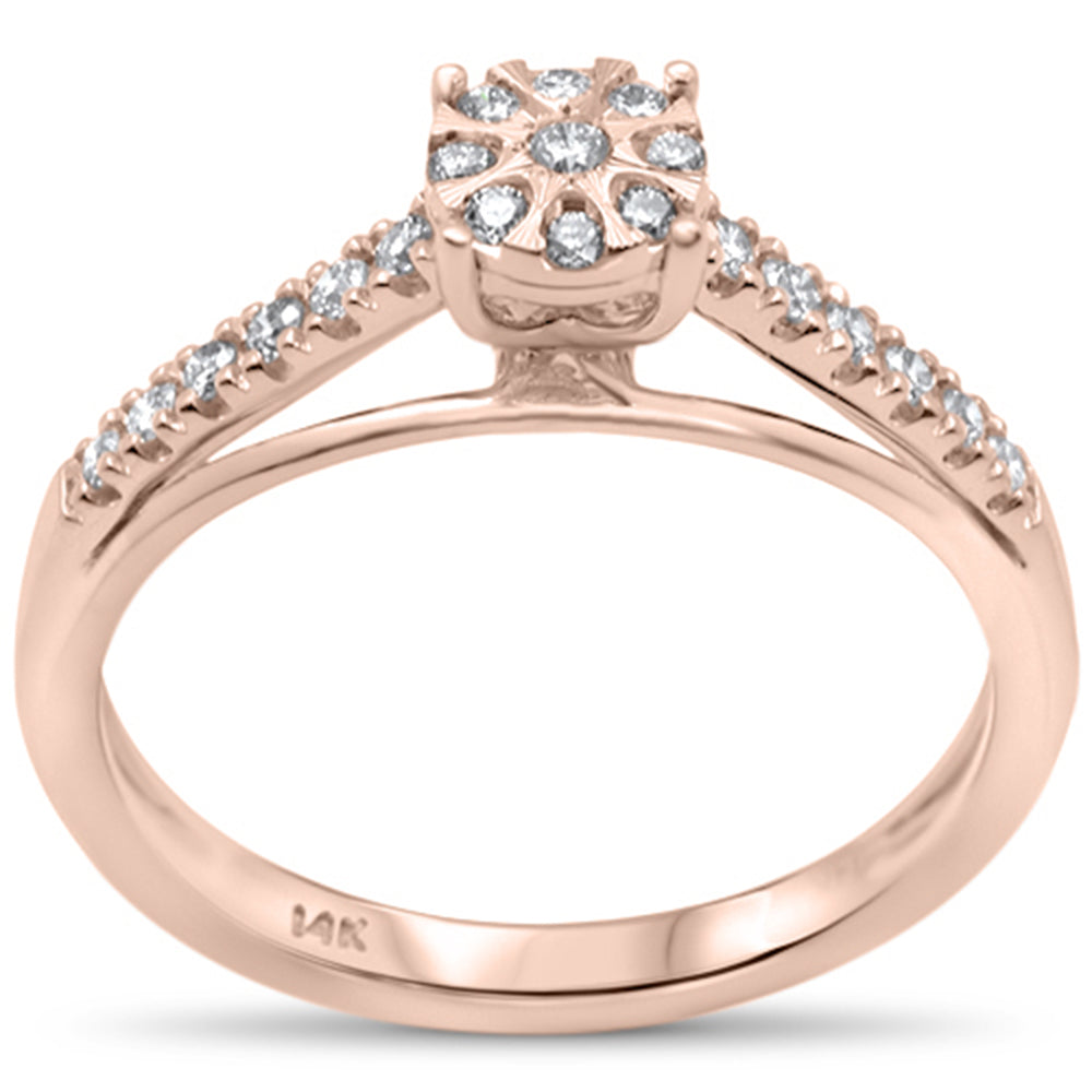 ''SPECIAL! .25ct G SI 14KT Rose Gold Diamond Solitaire Style Engagement RING Size 6.5''