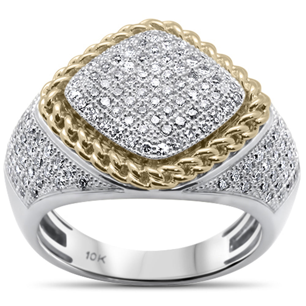 ''SPECIAL! 1.24ct G SI 10KT Two Tone Gold Diamond Men's RING Size 10''