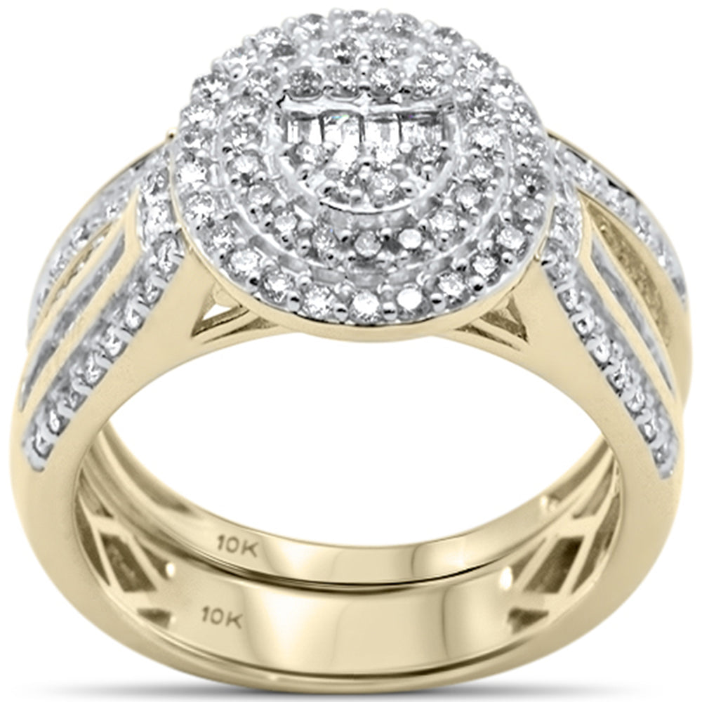 ''SPECIAL! 1.02ct G SI 10K Yellow Gold Diamond Engagement RING Bridal Set Size 6.5''