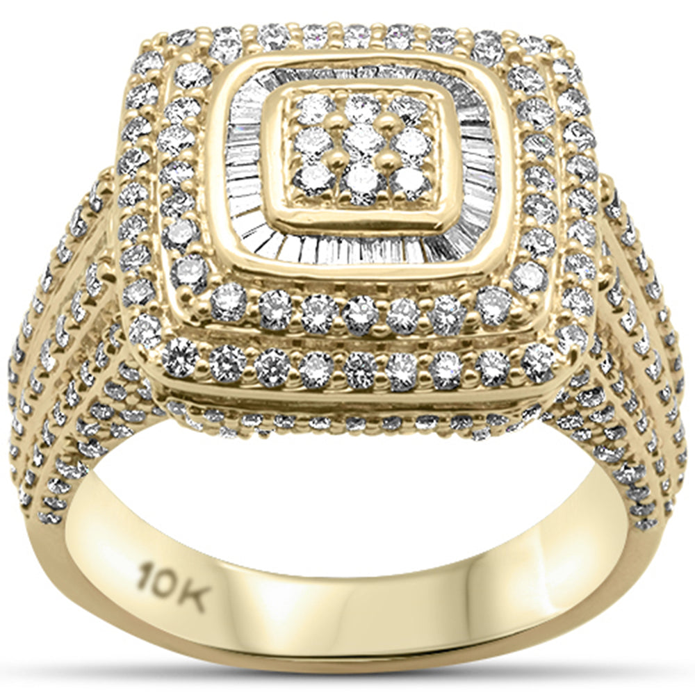 ''SPECIAL! 2.60ct G SI 10K Yellow Gold Baguette & Round Diamond  Men's RING Size 10''