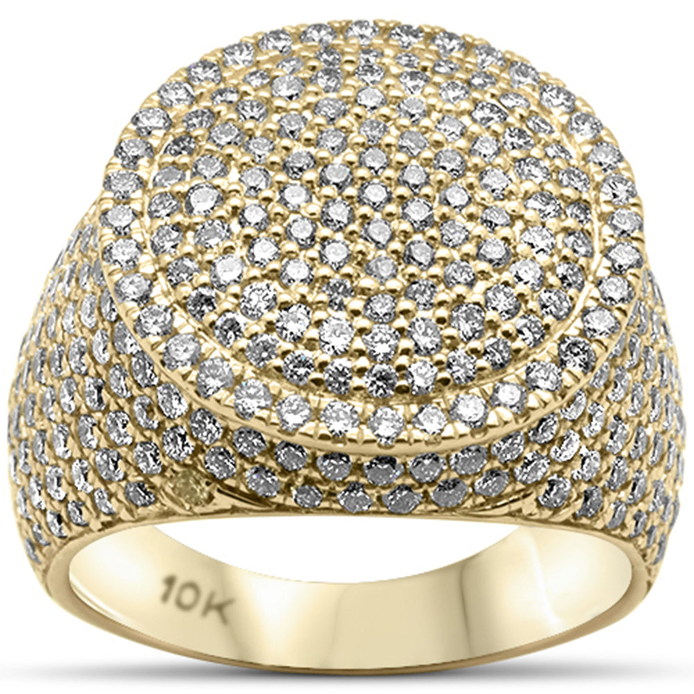 ''SPECIAL! 4.03ct G SI 10K Yellow Gold Round Diamond Men's RING Size 10''