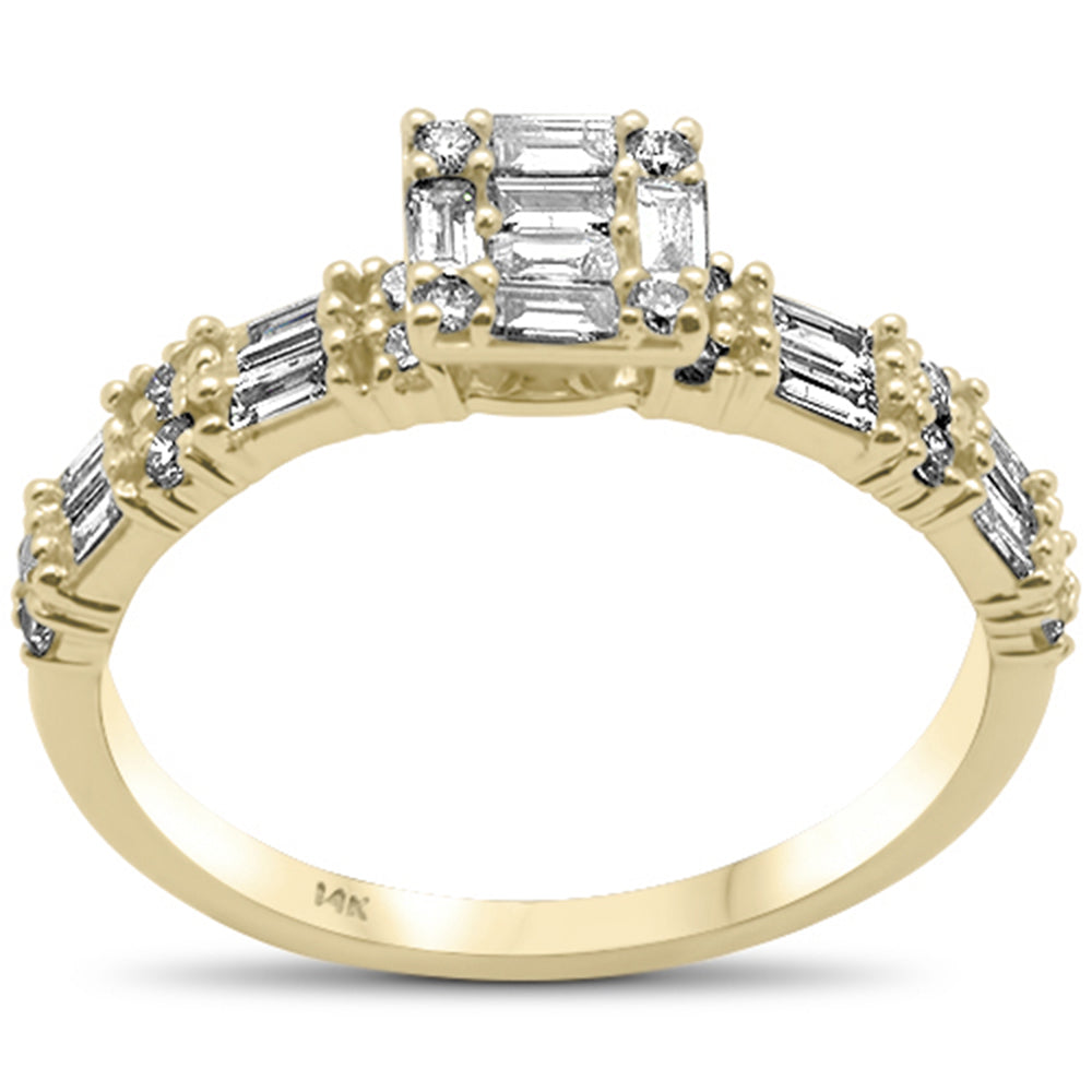 ''SPECIAL! .62ct G SI 14K Yellow Gold Baguette & Round Diamond RING Size 6.5''