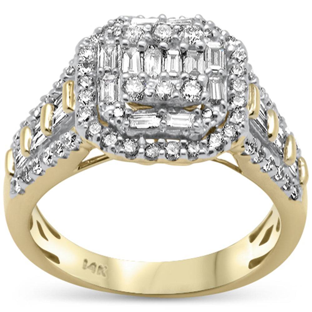 ''SPECIAL!1.15ct G SI 14K Yellow GoldBaguette & Round Diamond RING Size 6.5''