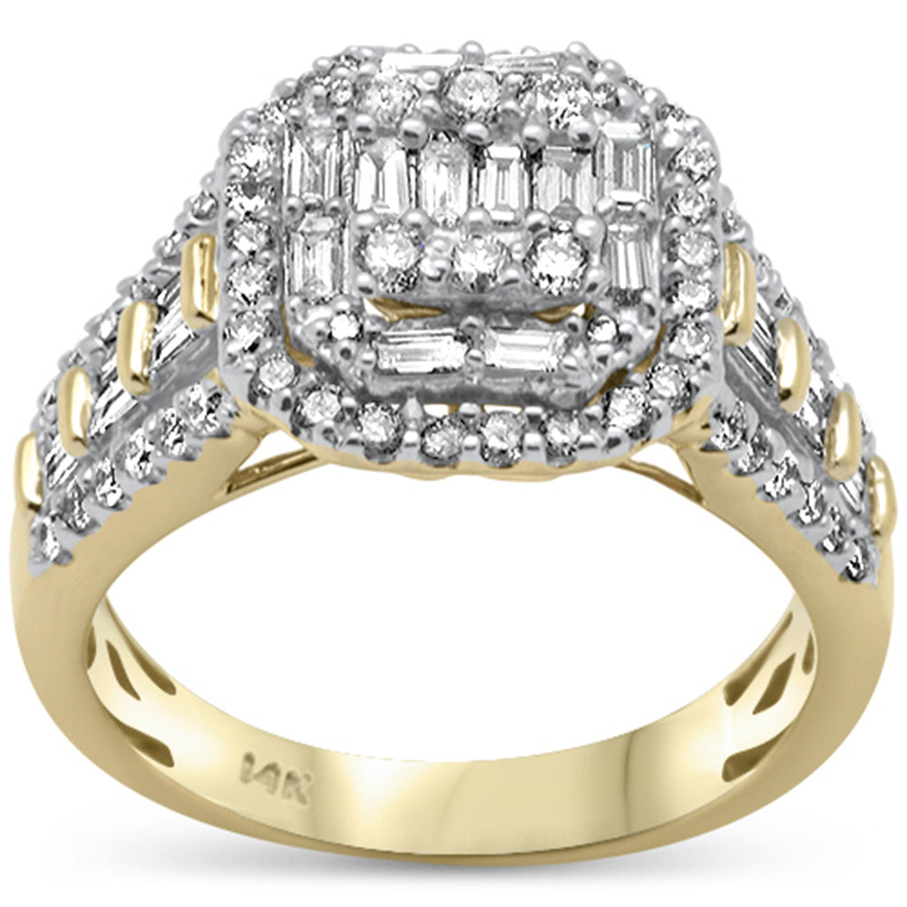 ''SPECIAL!1.15ct G SI 14K Yellow GoldBaguette & Round DIAMOND Ring Size 6.5''