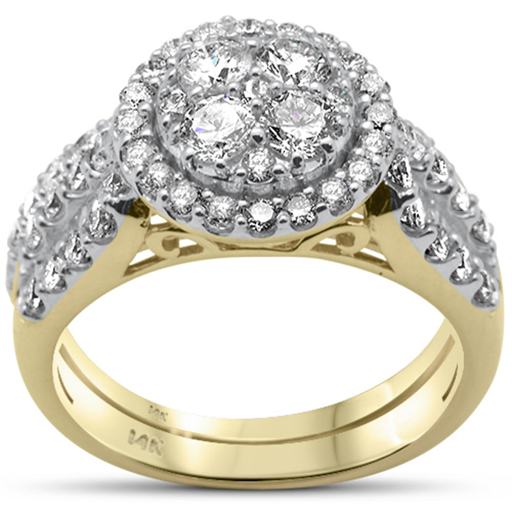 ''SPECIAL! 1.98ct G SI 14K Yellow Gold Baguette & Round DIAMOND Ring Set''