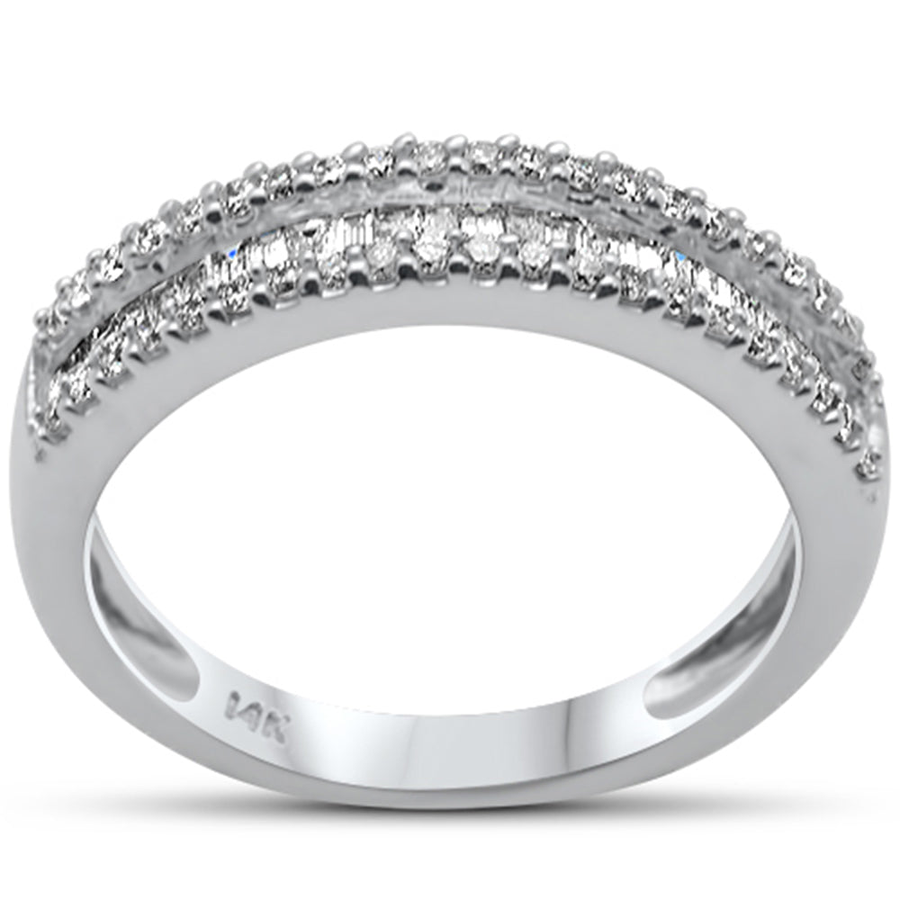 ''SPECIAL! .55ct G SI 14K White Gold Baguette & Round Diamond RING Band''