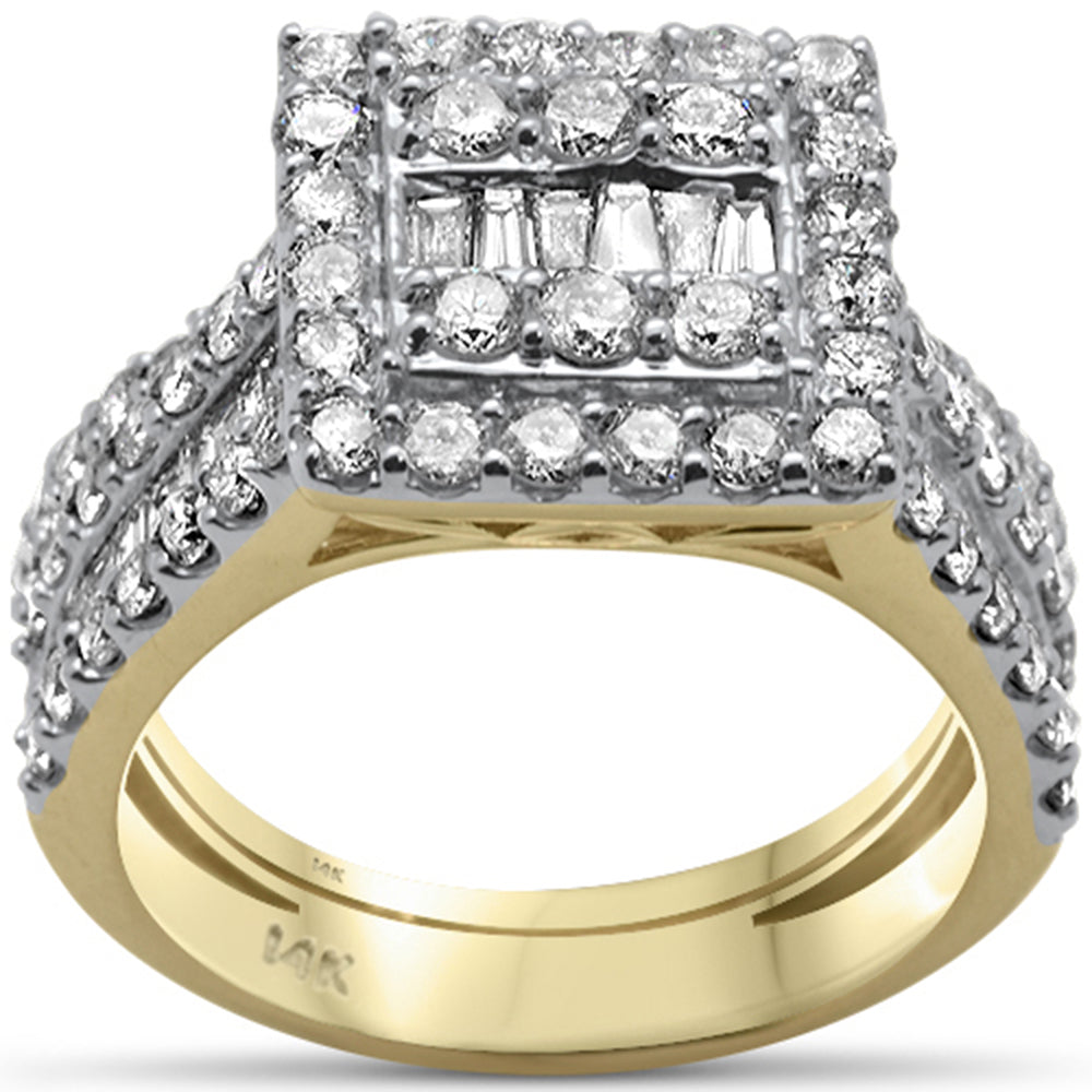 ''SPECIAL! 2.43ct G SI 14K Yellow Gold Baguette & Round DIAMOND Ring Set''