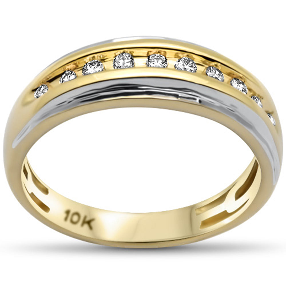 ''SPECIAL! .24ct G SI 10K Yellow Gold Diamond Men's Band RING Size 10''