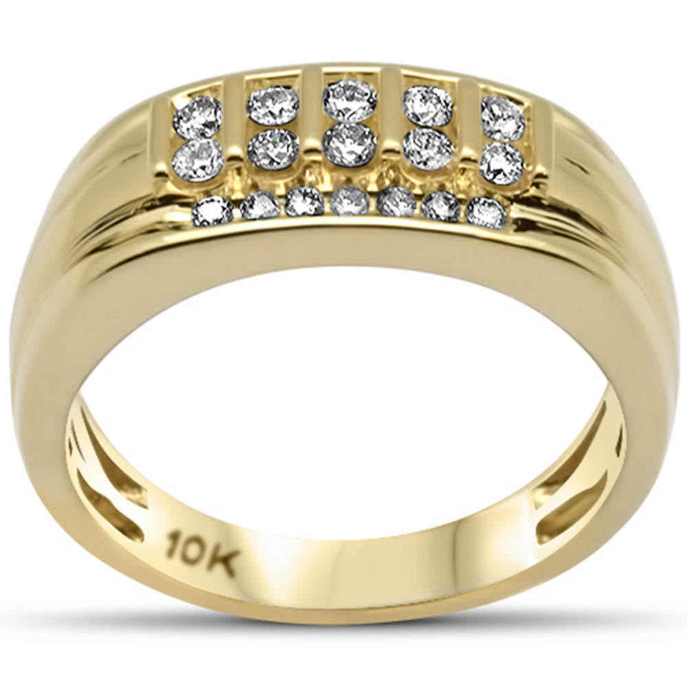 ''SPECIAL! 0.50ct G SI 10K Yellow Gold DIAMOND Men's Band Ring Size 10''