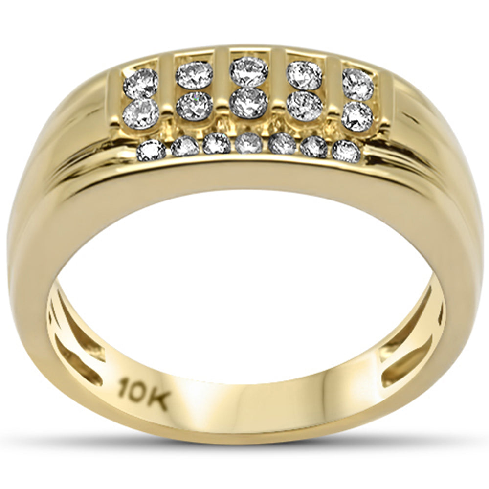 ''SPECIAL! 0.50ct G SI 10K Yellow GOLD Diamond Men's Band Ring Size 10''