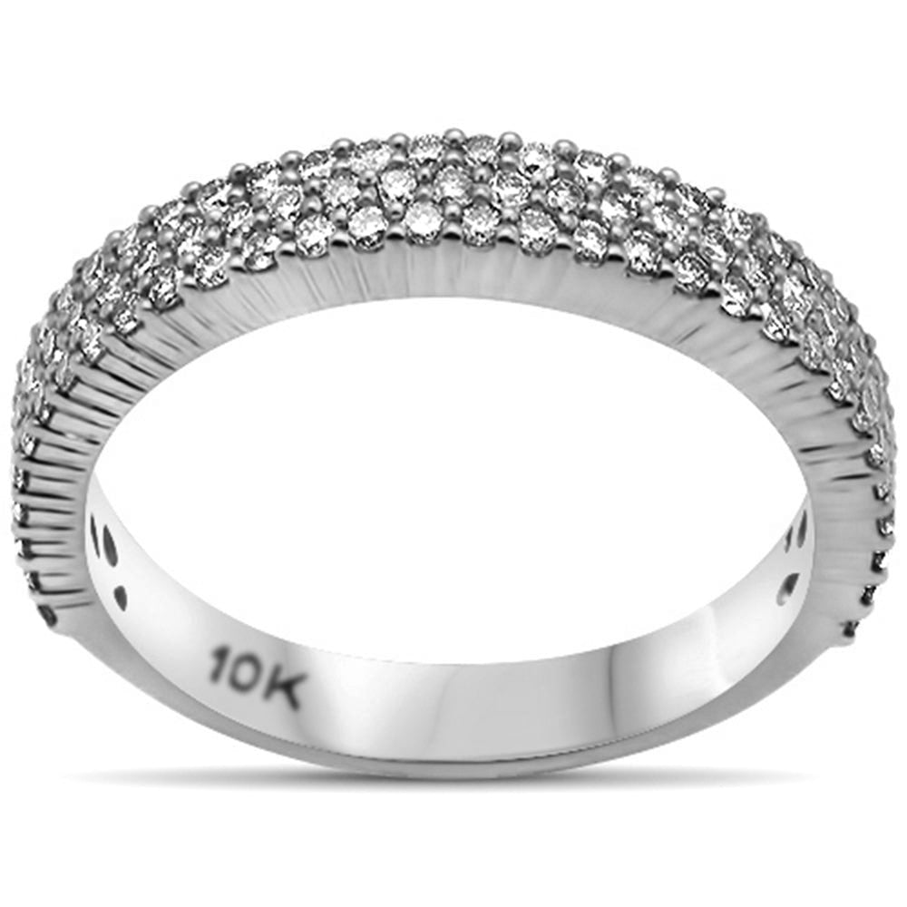 ''SPECIAL! 1.06ct G SI 10K White Gold Diamond Men's Band RING Size 10''