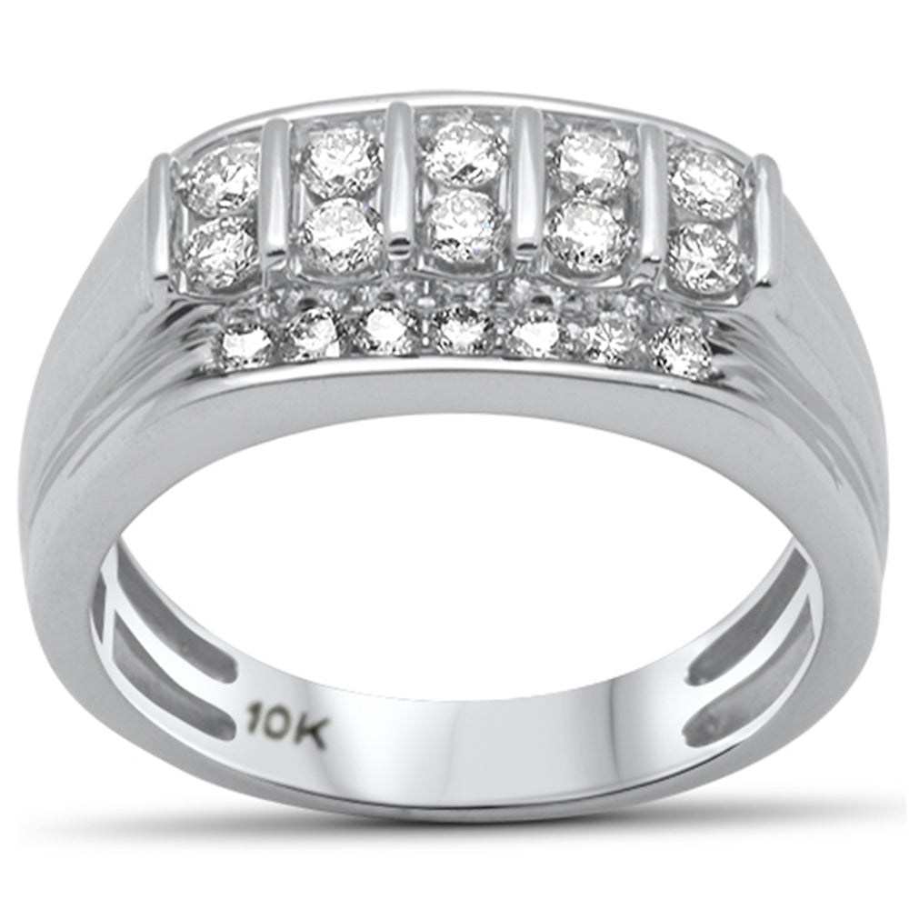 ''SPECIAL! 1.04ct G SI 10K White Gold Diamond Men's Band RING Size 10''