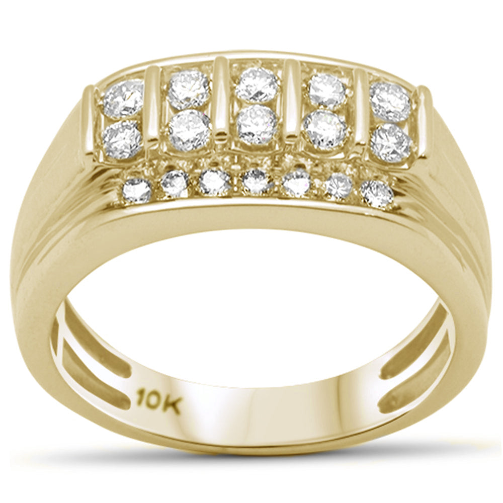 ''SPECIAL! .99ct G SI 10K Yellow GOLD Diamond Men's Band Ring Size 10''