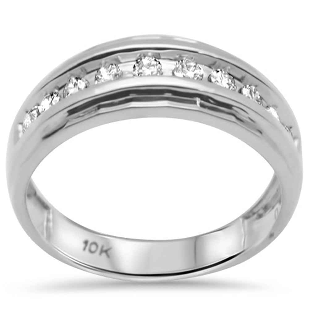 DIAMOND CLOSEOUT!  .51ct G SI 10K White Gold Diamond Men's RING Band Size 10