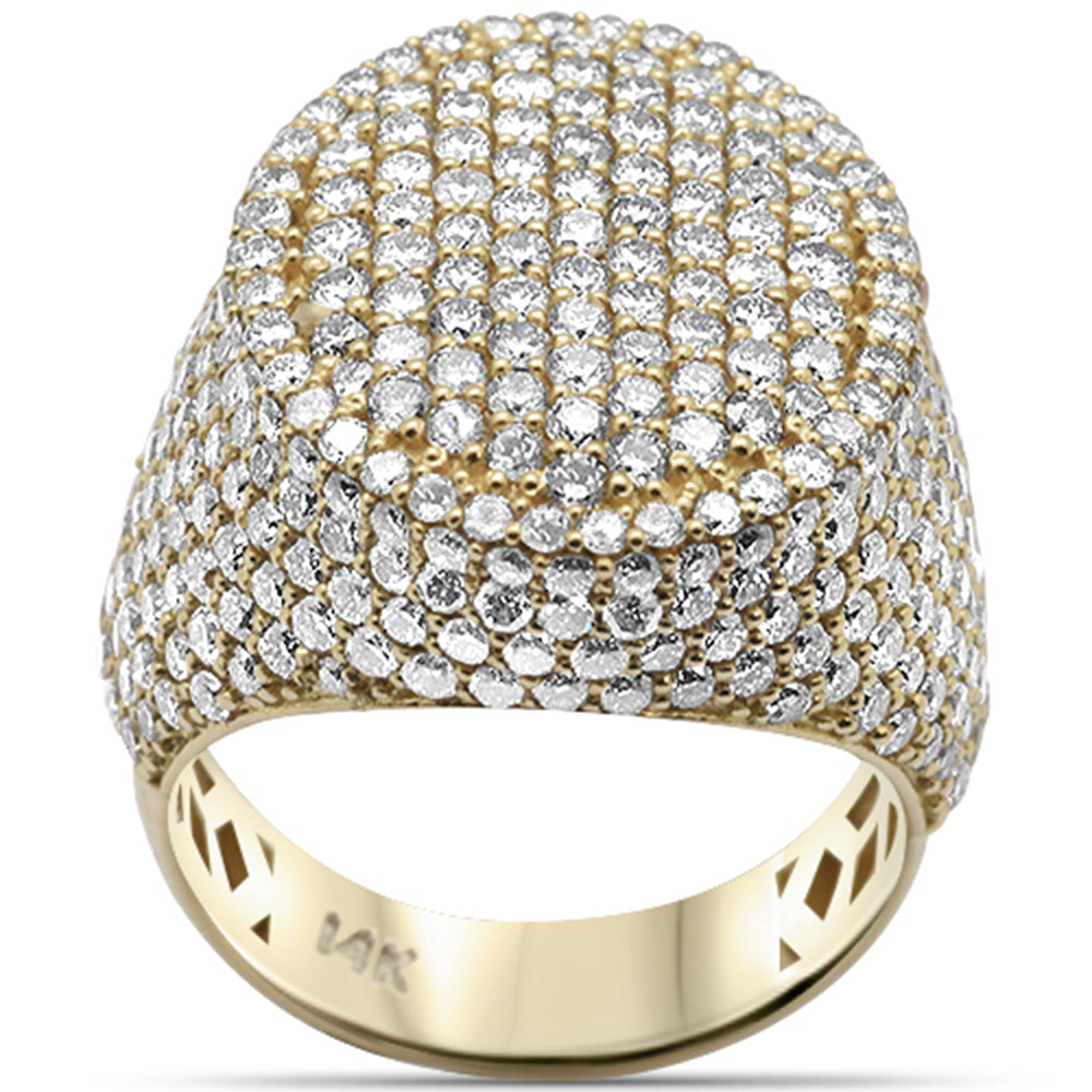 DIAMOND  CLOSEOUT!   6.72ct G SI 14K Yellow Gold Diamond Iced Out Micro Pave Men's Ring Size 10