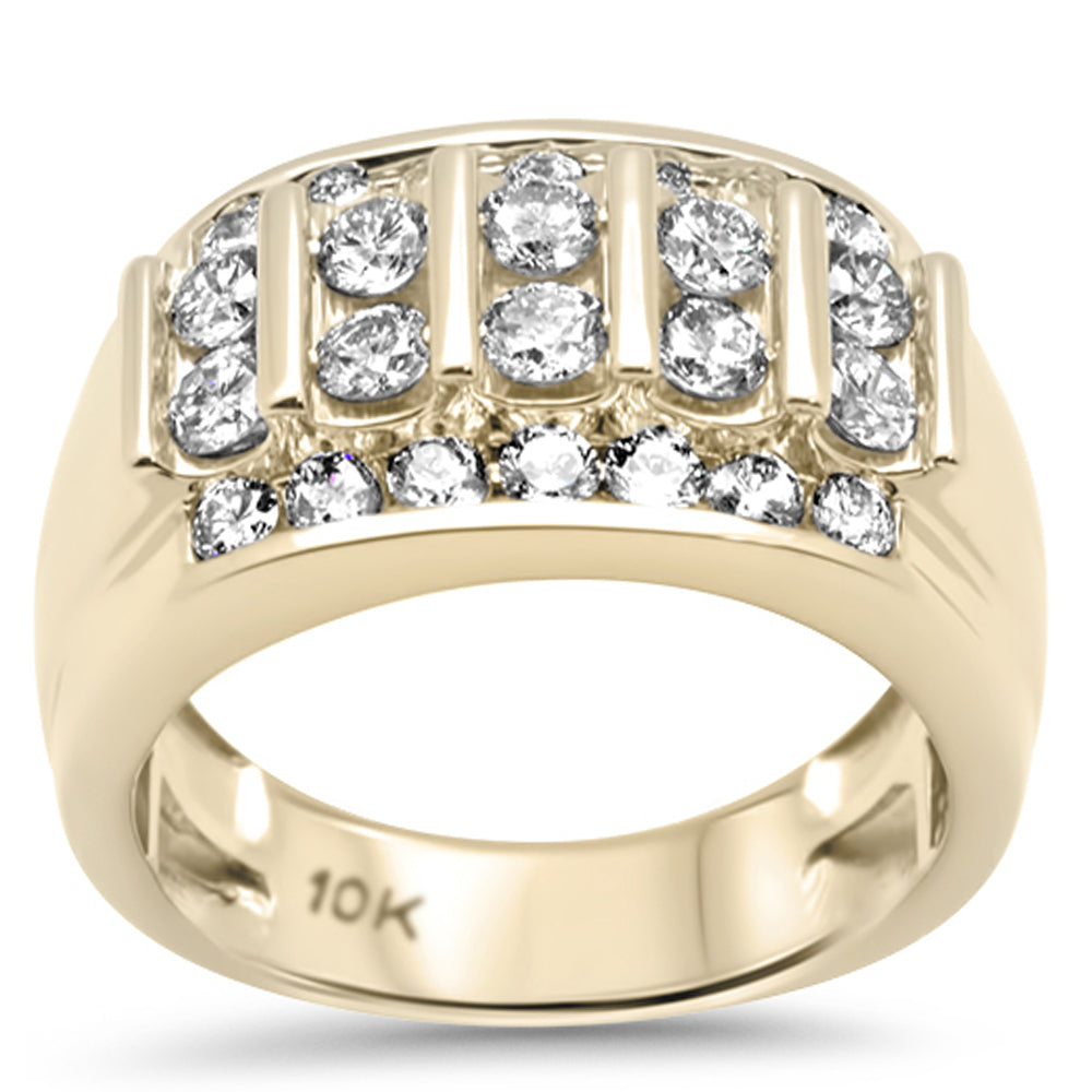 ''SPECIAL! 1.96ct G SI 10K Yellow GOLD Diamond Men's Ring Size 10''