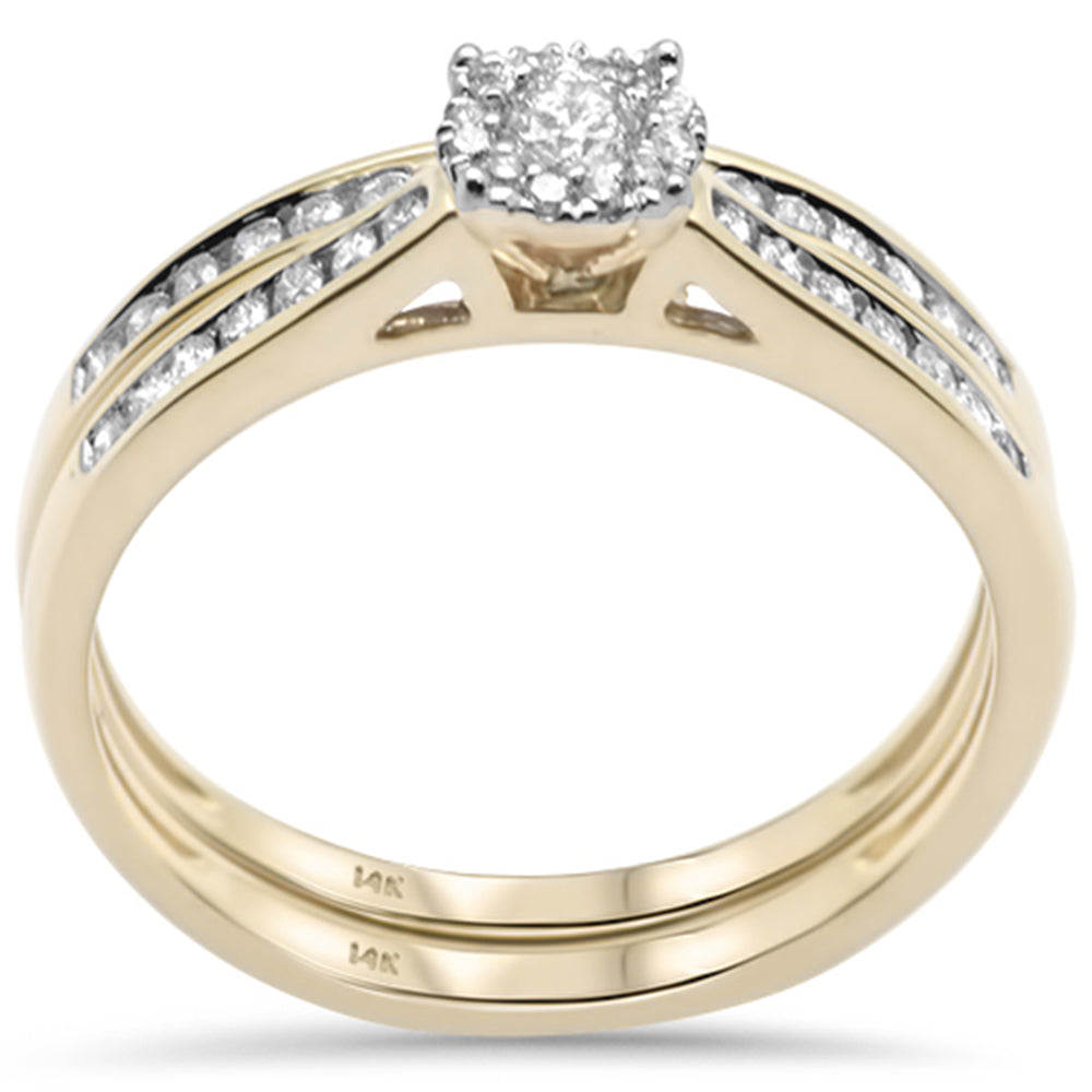 SPECIAL!  .37ct G SI 14K Yellow Gold Diamond Engagement Bridal RING Set Size 6.5