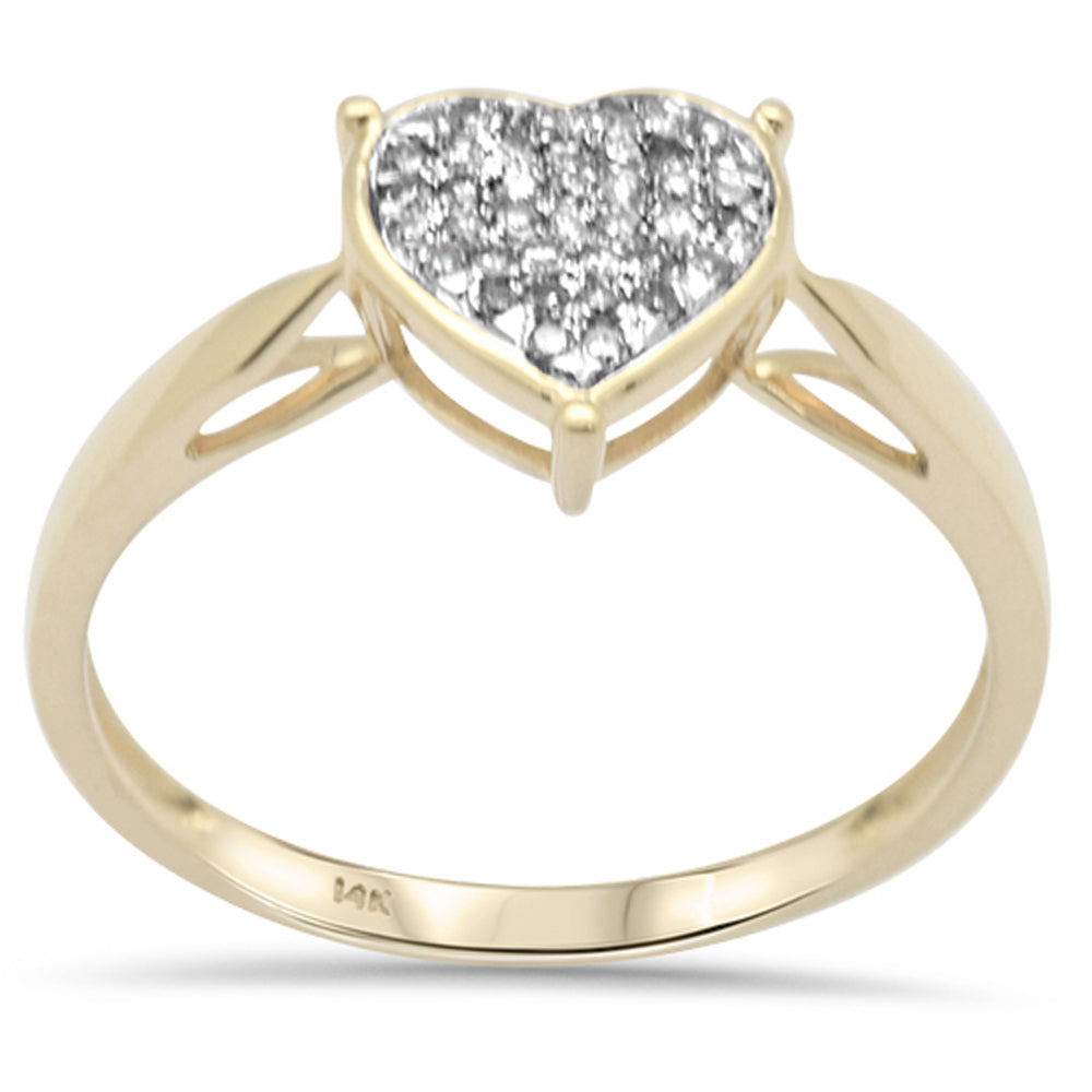 SPECIAL!  .11ct G SI 14K Yellow Gold Diamond Heart Shaped RING Size 6.5