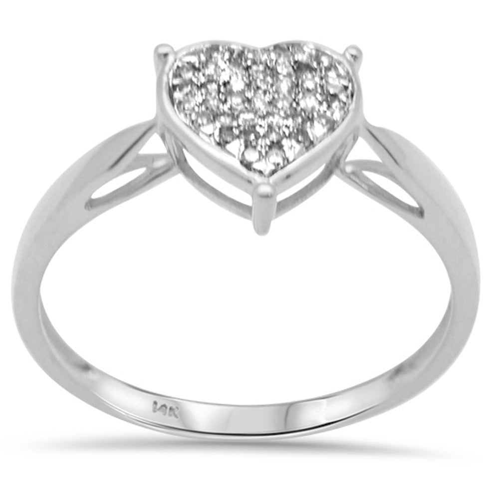 SPECIAL! .12ct G SI 14K White Gold Diamond Heart Shaped RING Size 6.5