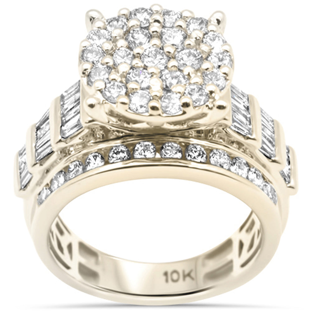 SPECIAL!  1.97ct G SI 10K Yellow Gold Diamond Round & Baguette RING Size 6.5