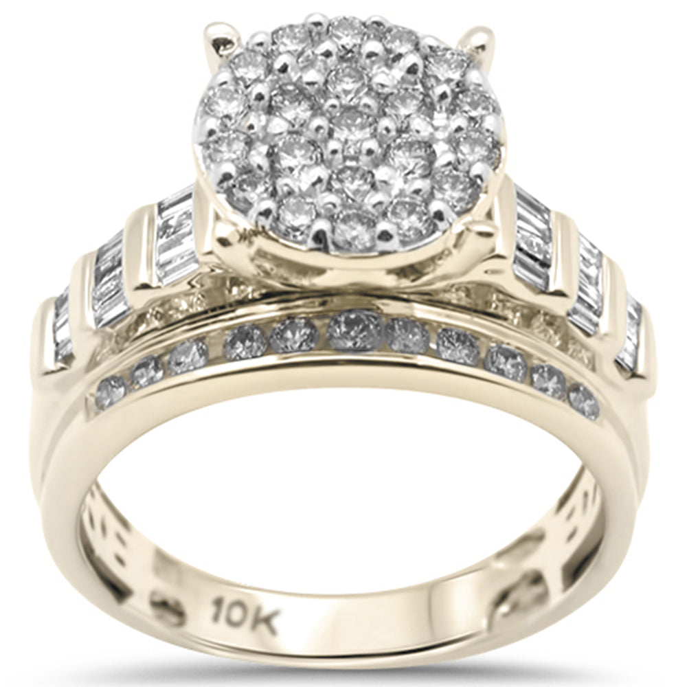 ''SPECIAL! 1.02ct G SI 10K Yellow Gold DIAMOND Round & Baguette Ring Size 6.5''