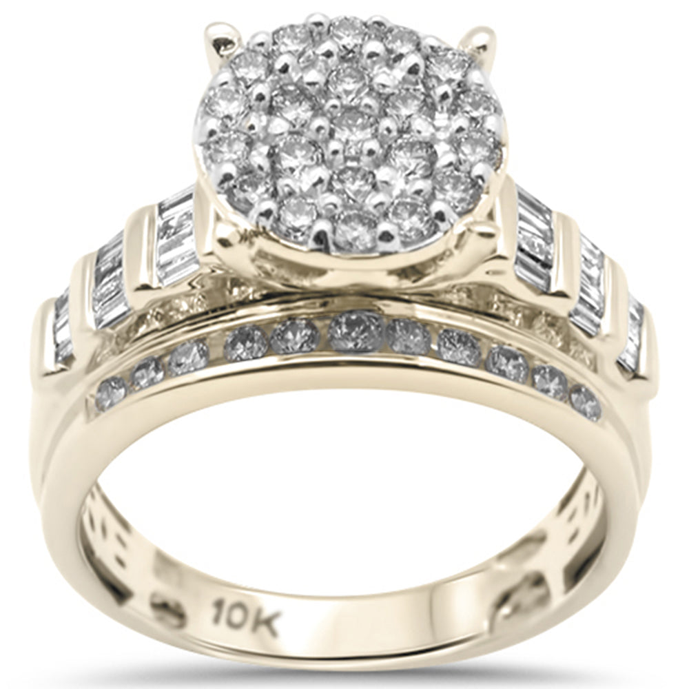 ''SPECIAL! 1.02ct G SI 10K Yellow GOLD Diamond Round & Baguette Ring Size 6.5''