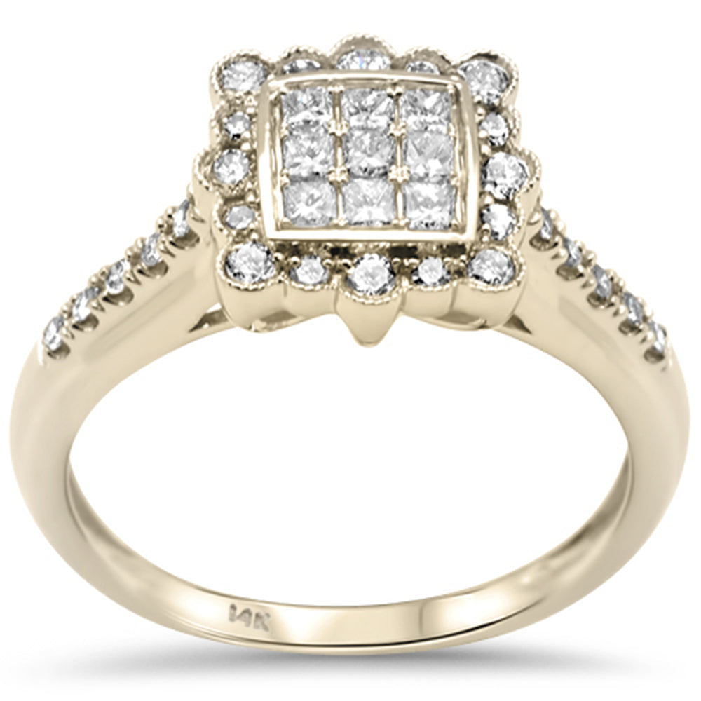 SPECIAL!  .50ct G SI 14K Yellow Gold Diamond Princess & Round Cut Diamond RING Size 6.5