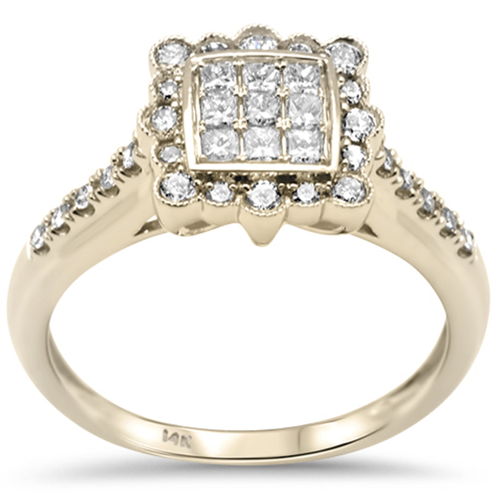 ''SPECIAL! .50ct G SI 14K Yellow GOLD Diamond Princess & Round Cut Diamond Ring Size 6.5''