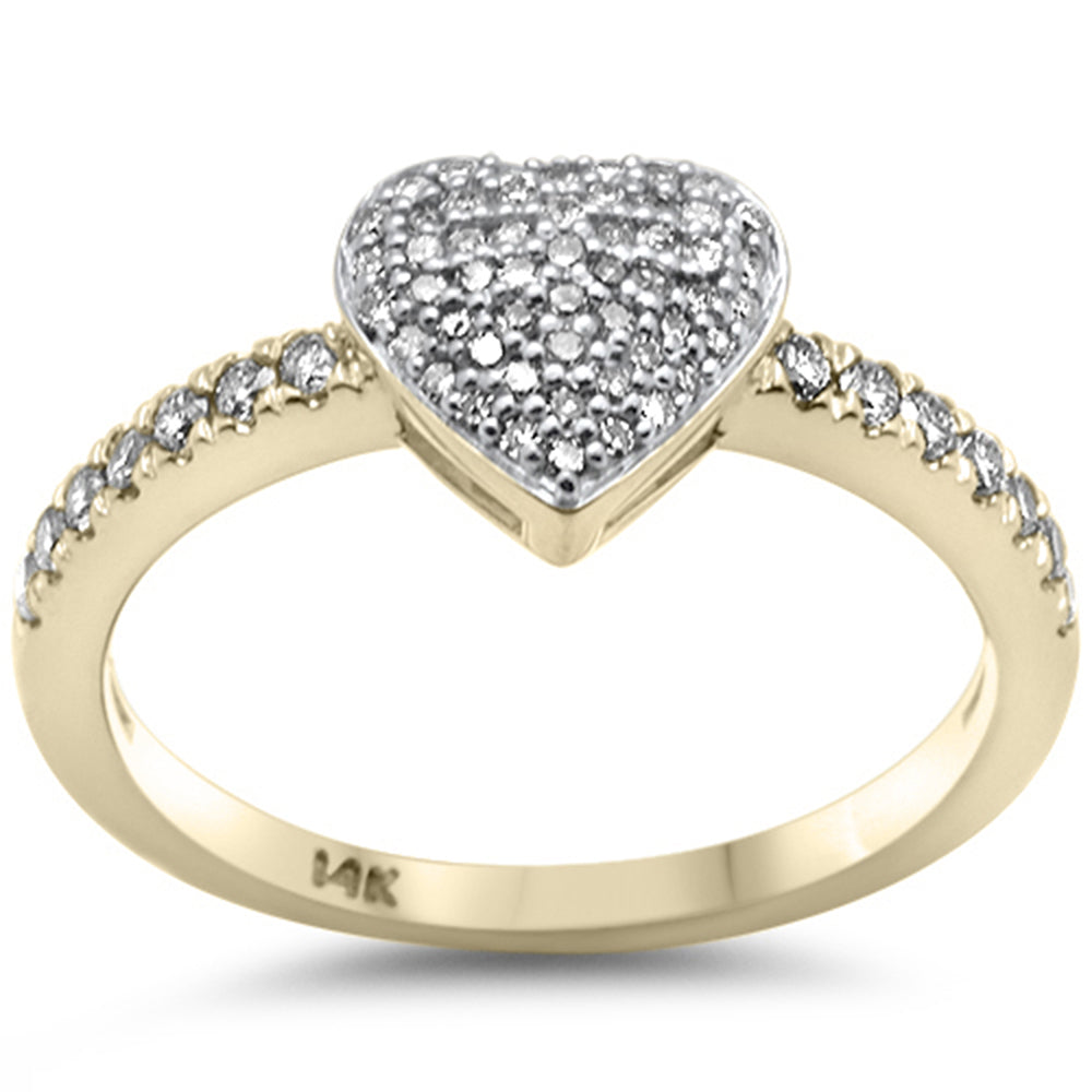 SPECIAL!  .34ct G SI 14K Yellow Gold Diamond Heart Shaped RING Size 6.5