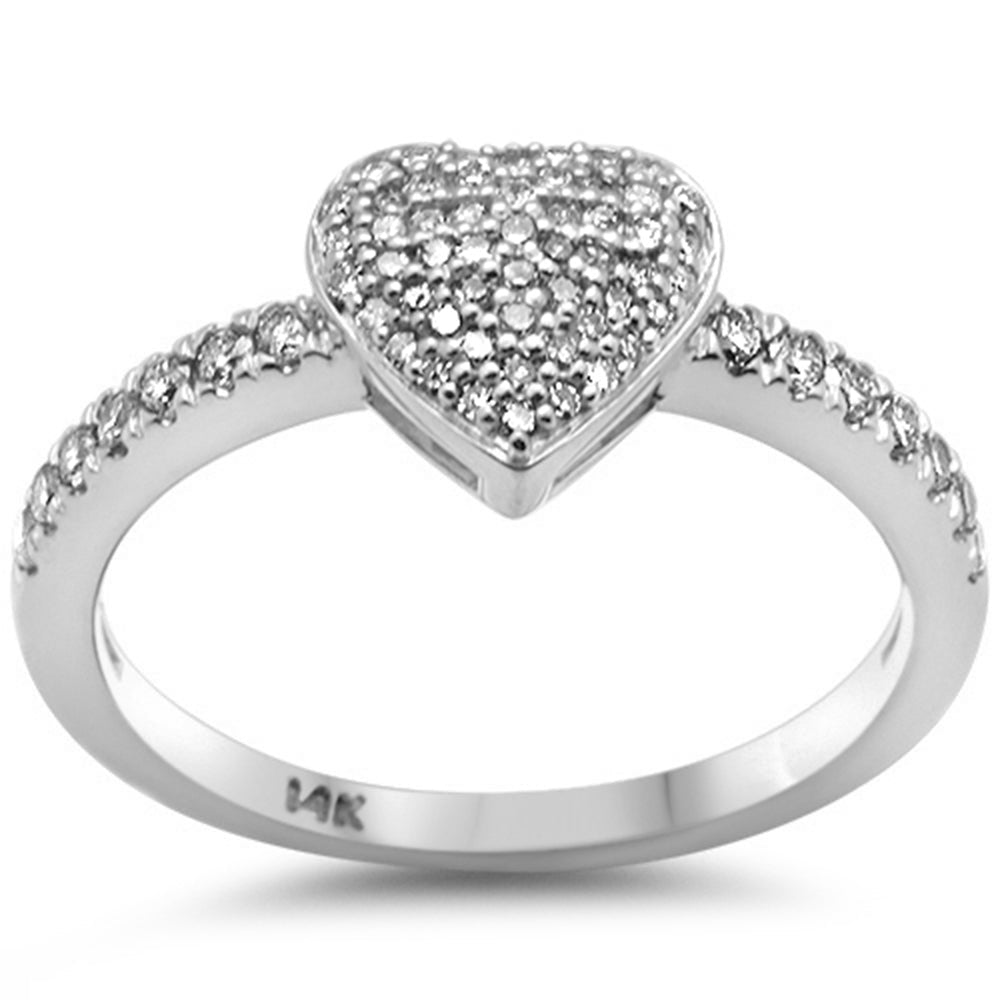 ''SPECIAL! 2.92ct G SI 14K White Gold DIAMOND Heart Shaped Ring Size 6.5''