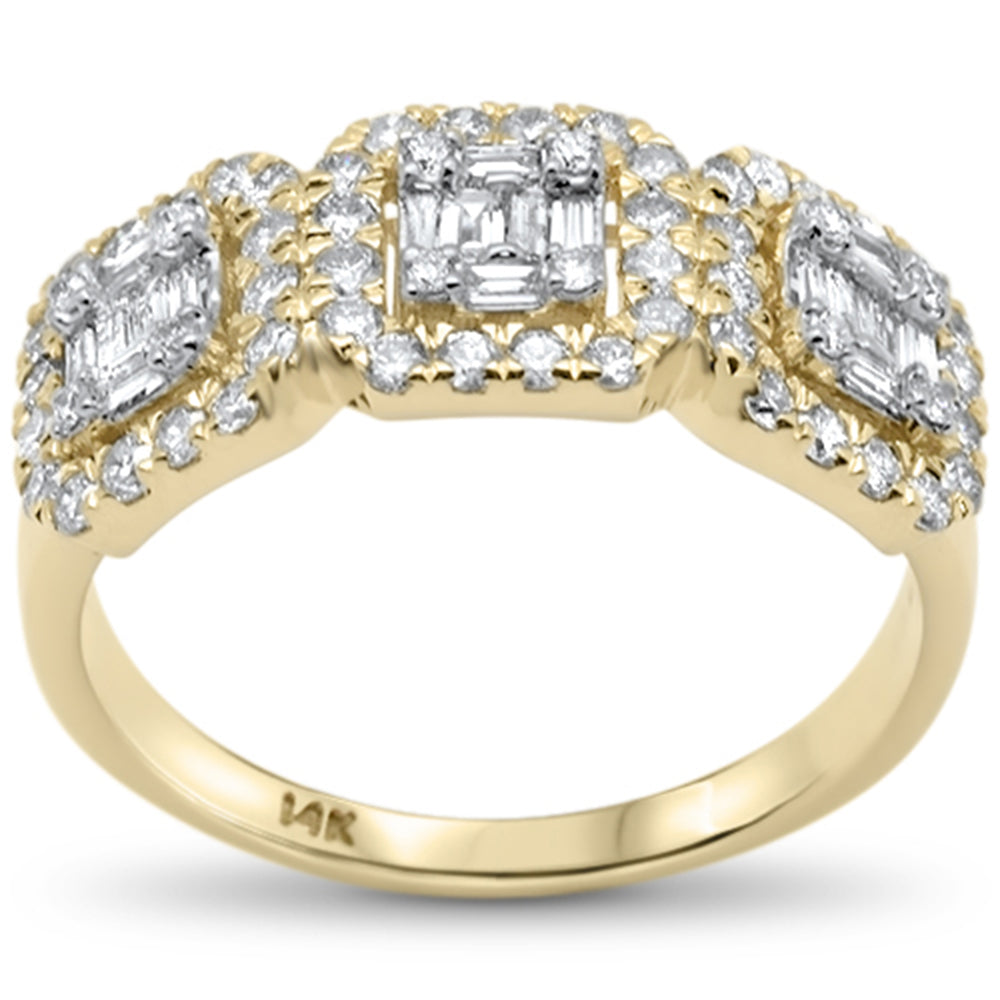 ''SPECIAL! 1.18ct G SI 14K Yellow Gold Diamond Round & Baguette Engagement RING Size 6.5''