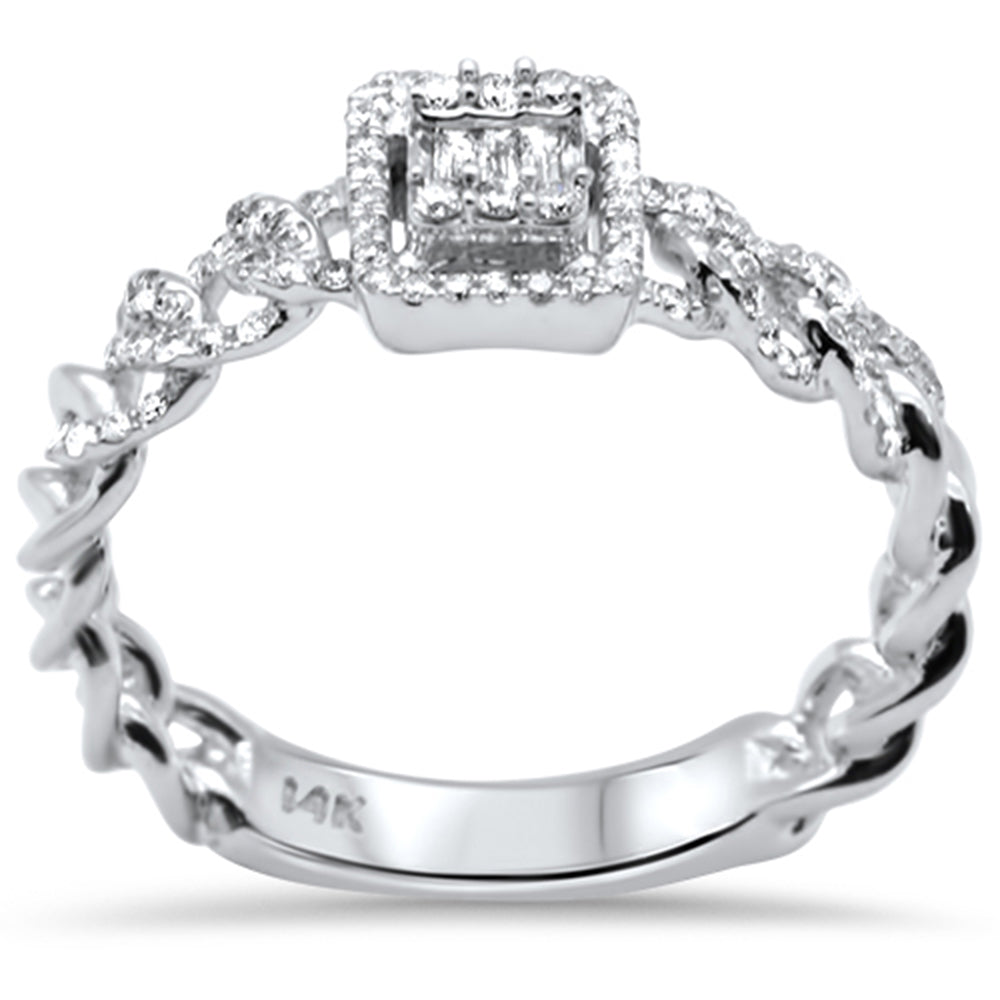 ''SPECIAL! .30ct G SI 14K White Gold DIAMOND Round & Baguette Ring''