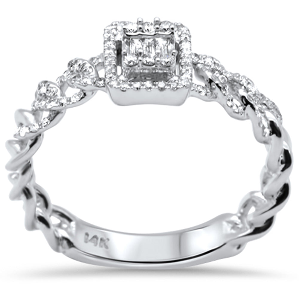 ''SPECIAL! .30ct G SI 14K White GOLD Diamond Round & Baguette Ring''